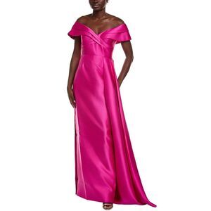 Rene Ruiz Womens  Draped Mikado Gown, Pink